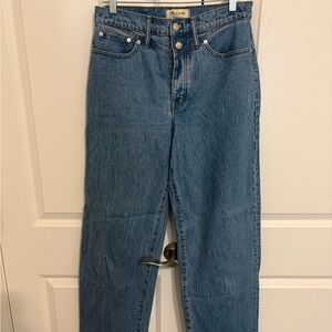 Madewell Mid Wash Straight-Leg Jeans in Blue